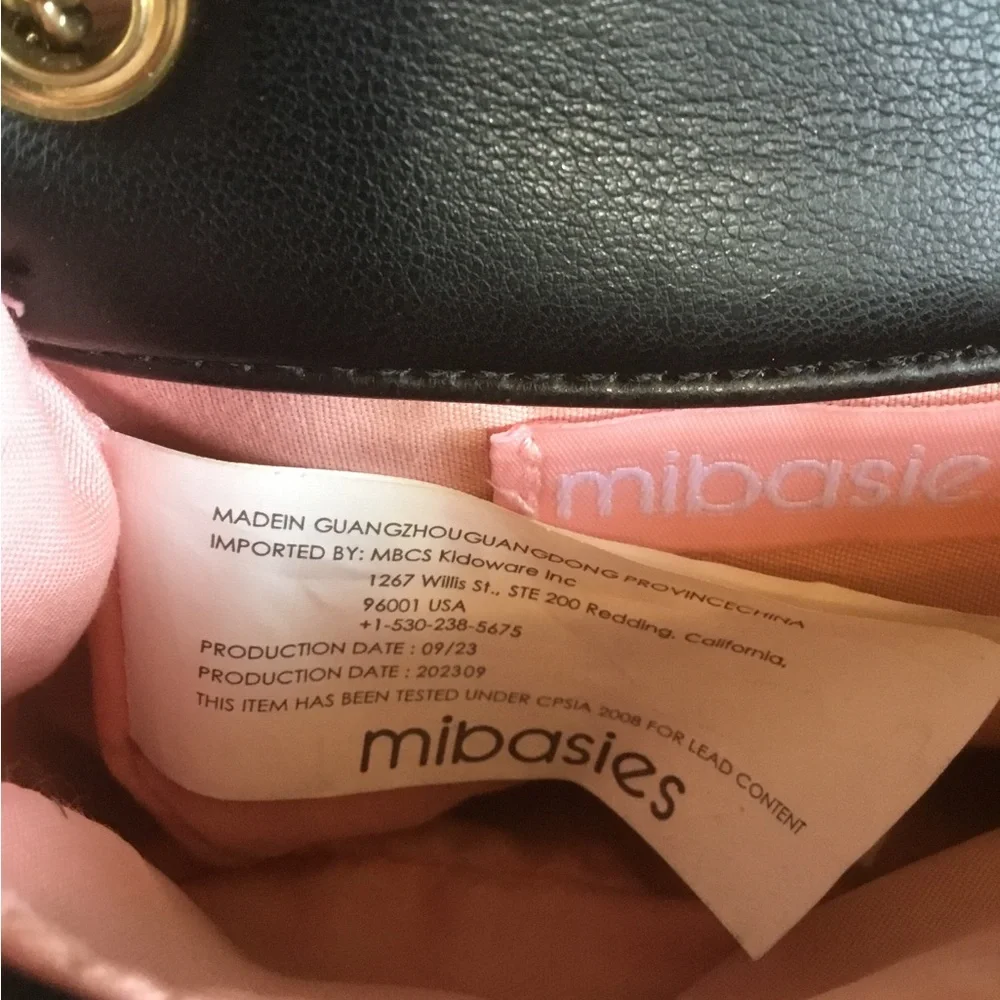 Mibasies Black and Pink Toddlers Mini Bag